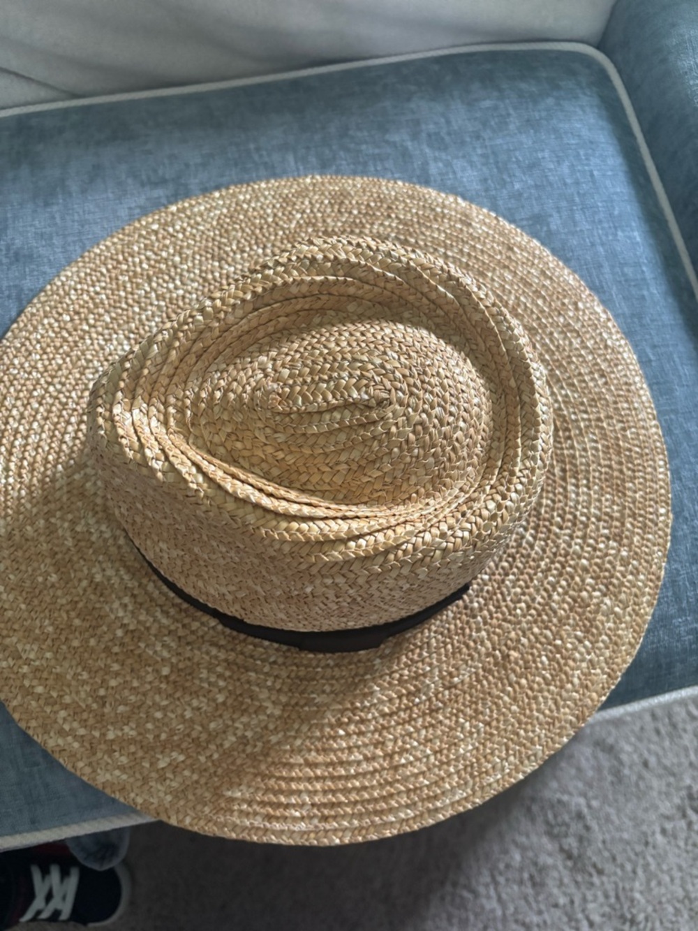 Brixton Natural Straw Hat with Black Trim